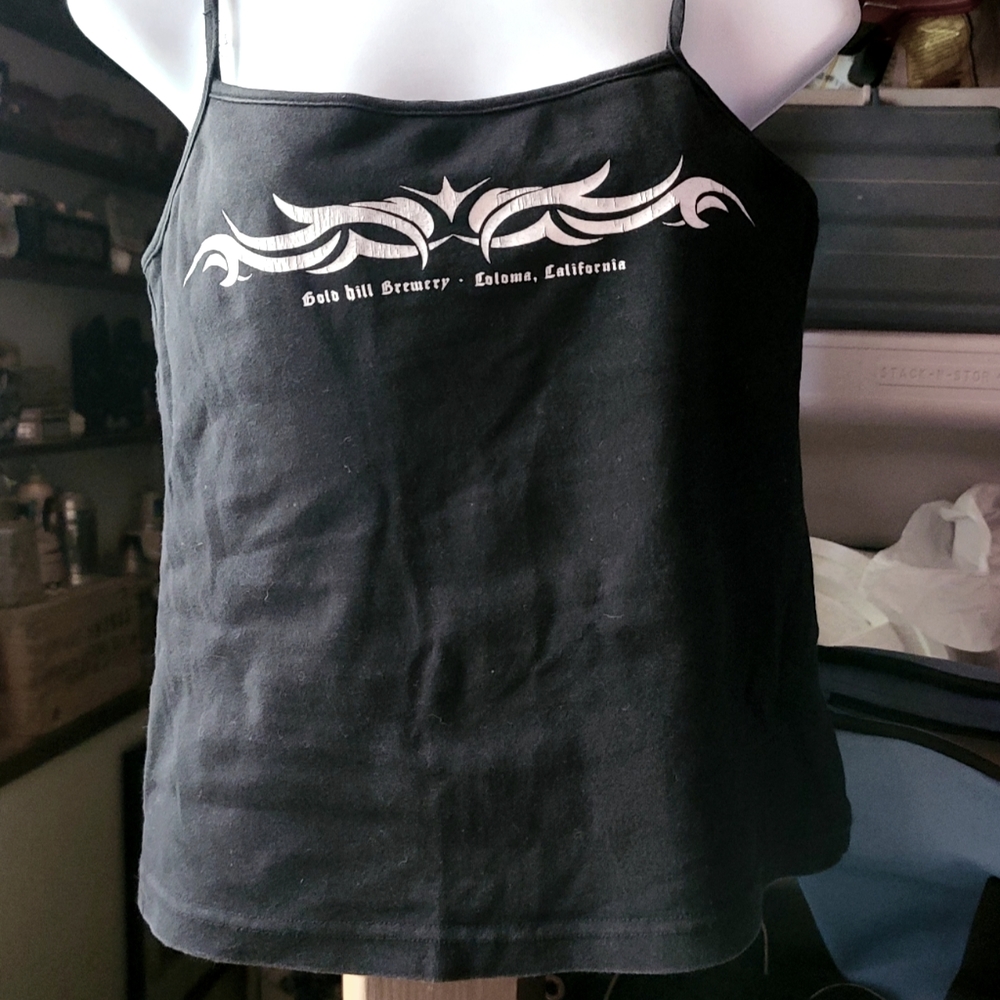 TechStyles Sportswear Coloma CA. Goldhill Brewery Black shelf bra Tank XL